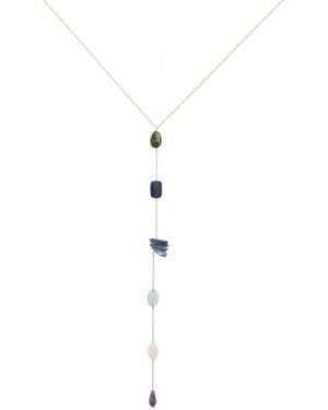 Lavani Jewels Multicoloured Stone Necklace Nausis - White
