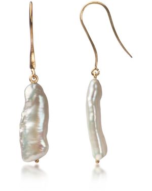 The Jewellery Store London Thick Biwa Pearl Earrings - Metallic