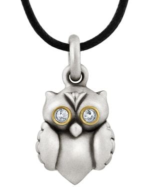 Snake Bones Owl Pendant - Metallic