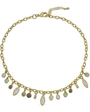 Loni Paul Jewelry Single Strand Gemstone Charm Necklace - Metallic