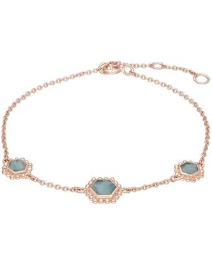 Gemondo Amazonite Flat Slice Hex Chain Bracelet - Blue