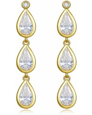 Kai Fine Jewelry Solid Lab Grown Diamond Venus Tears Drop Earrings - Metallic