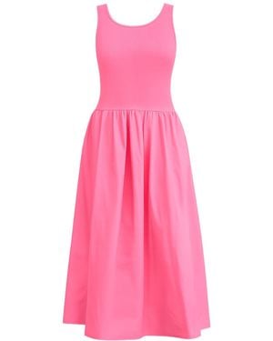 Tantra Spain Sl Fitted Maxi Strap Dress With A Line Skirt And Pockets - Pink