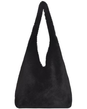Owen Barry Slouchy Sheepskin Bag Bruton - Black