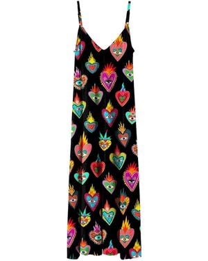Aloha From Deer Mexican Hearts Maxi Dress - Black
