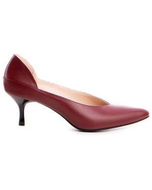 The 5Th Element Celine Burgundy Leather Kitten Heels - Pink