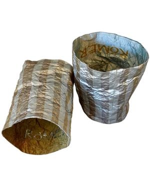 Romer Millinery Morphy Moldable Cuff Silk & Stripe Set Of Two - Multicolour