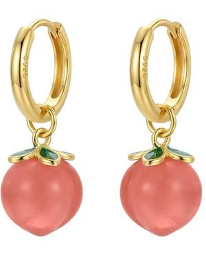 seree Harvest Jade Stone Charm Earrings - Pink