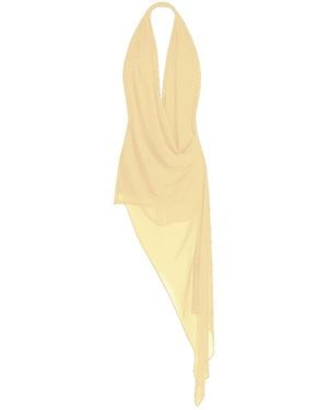 Avenue 8 Draped Open-Back Halter Neck Mini Dress - Metallic