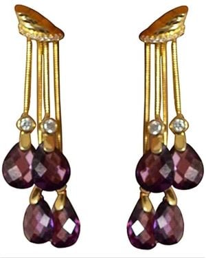 Lamide Sadipe Nerida Amethyst Dangle Earrings - Metallic