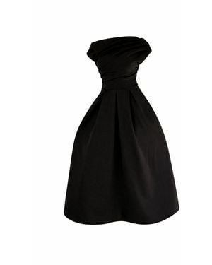 Girl In Mind Betty Asymmetric Midi Dress - Black