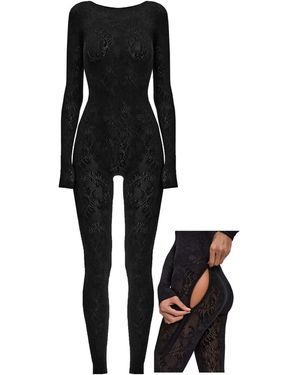 Monosuit Seamless Bodysuit Eco Allure Catsuit - Black