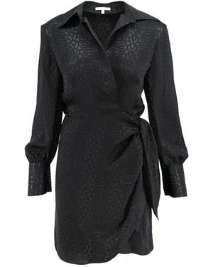 Noria Anis Ritzy Wrap Shirt Dress - Black