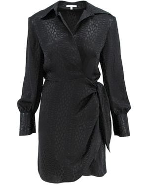 Noria Anis Ritzy Wrap Shirt Dress - Black