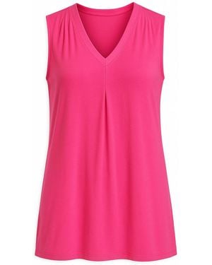 Conquista Sleeveless Pleat Detail Tunic - Pink