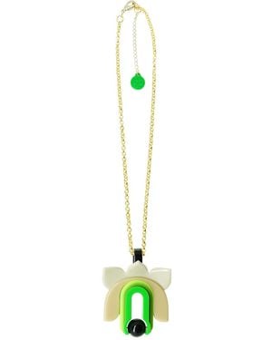 Gissa Bicalho Acrylic Handmade Necklace Chain Lilium - Green