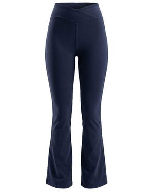 Be Athletica Be One Eighty Wrap-Waist Flared Leggings - Blue