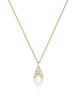 Lily & Roo Pearl Initial Necklace - Metallic