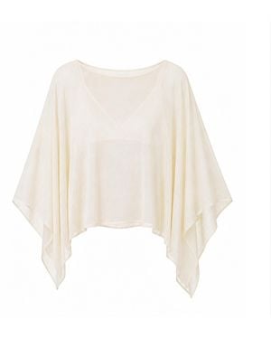 Tohen Neutrals Astor Silk Blend Cape Top 1 - White