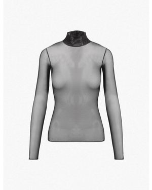 Commando Mesh Long Sleeved Turtleneck - Grey