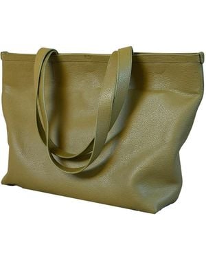 godi. The Eva Handmade Leather Tote Bag - Green