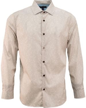 lords of harlech Neutrals Nigel Perugia Paisley Shirt - Natural
