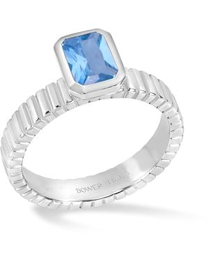 Dower & Hall Topaz Octagon Twist Twinkle Ring - Blue