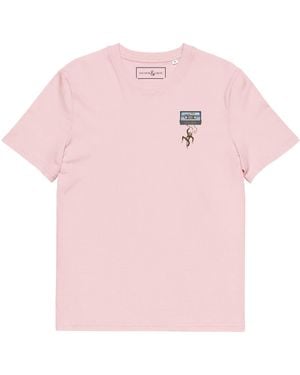 Anchor and Crew Cotton Cassette Monkey Organic Cotton Embroidered T-Shirt - Pink