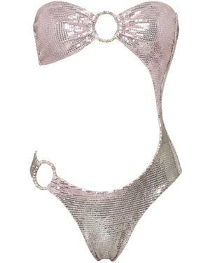 Ettie Rose Rose Cut Out Sequin Swimsuit With Ring Detail - Multicolor