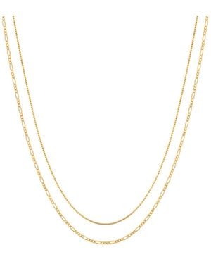 Vanhi Figaro And Box Chain Layered Necklace - Metallic