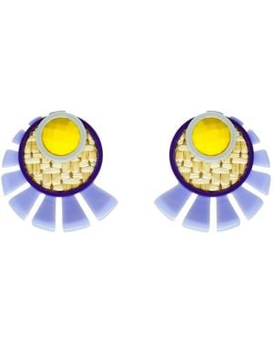 Gissa Bicalho Handmade Acrylic Earrings Sunshine - Blue