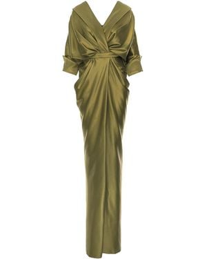 Acob a Porter Draped Maxi Dress - Green