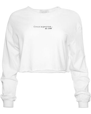 ADIBA Courageous Long Sleeves Cropped Top - White