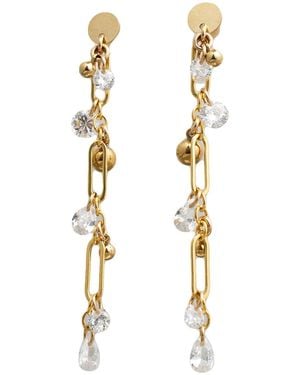 Kate Koel Chain Drop Bridal Earrings - Metallic