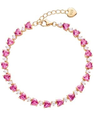 LÁTELITA London Asscher Cut Heart Tennis Bracelet Ruby - Red