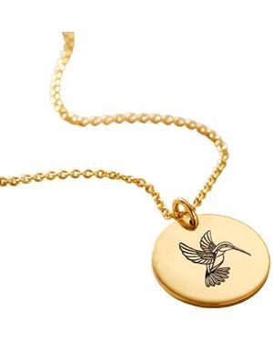 Posh Totty Designs Plated Hummingbird Spirit Animal Necklace - Metallic