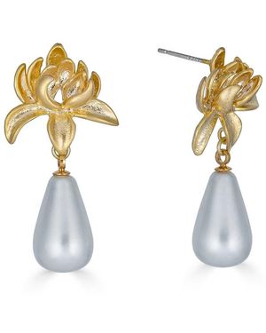 Loni Paul Jewelry Lily Shell Pearl Earrings - Metallic
