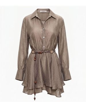 Monlicia Alora Tencel Mini Shirt Dress - Brown