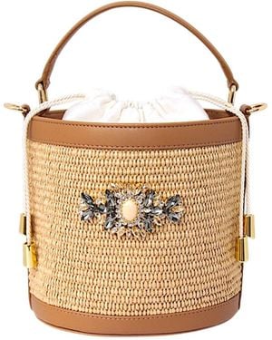 DAMAPREZIOSA Aurelia Heritage Bucket Bag - Brown