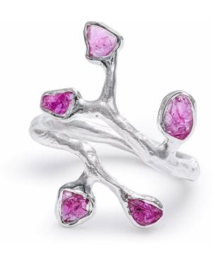 German Kabirski Tinta Nature Inspired Ring With Raw Ruby - Purple
