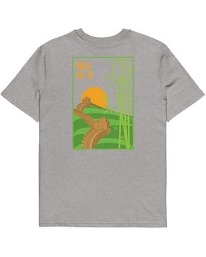 Anchor and Crew Heather Great Wall Of China Landmark Organic Cotton T-Shirt - Grey