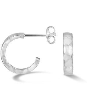 Dower & Hall Hammered Nomad Hoops - White