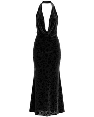 Alia Studio Moon Devore Velvet Maxi - Black