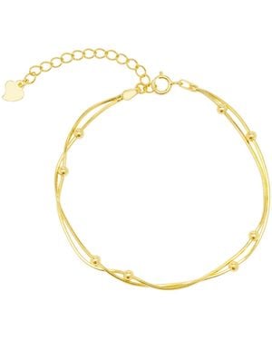 Spero London Italian Fine Sterling Double Satellite Chain Bracelet - Metallic