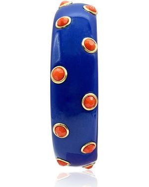 Michael Nash Jewelry Seraphina Resin Bangle With Coral Glass Stones - Blue