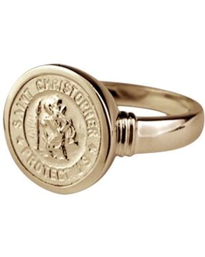 Von Treskow Round St Christopher Ring - White