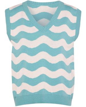 INGMARSON Waves Vest Wool & Cashmere - Blue