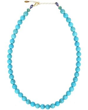 Kris Nations Baller Gemstone Beaded Necklace - Blue