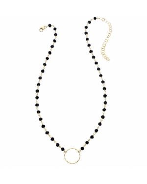 Heather Hawkins Jewelry Medium Hammered Circle Necklace - Black
