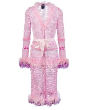 Andreeva Monroe Pink Handmade Knit Cardigan-dress
